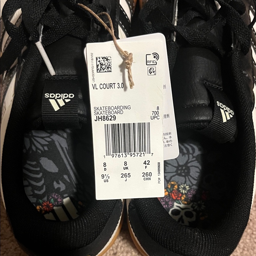 Adidas Black and White Sneakers with Gum Sole - Picture 2 of 5